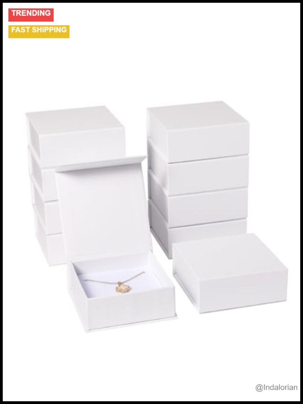 40pc Magnetic Jewelry Gift Boxes 9x9x3.5cm Cardboard Storage for Ring Earring